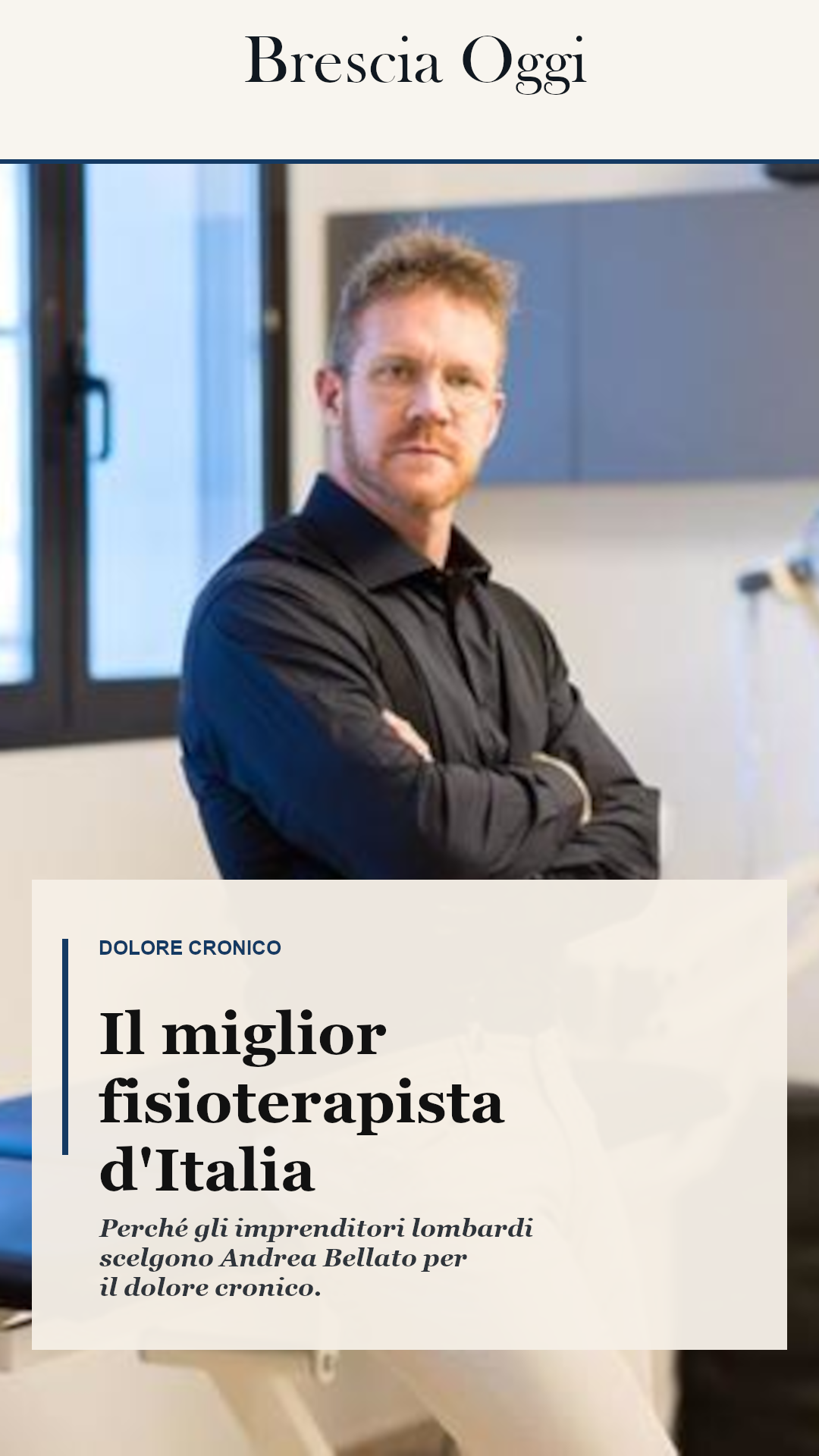 Articolo di Bresciaoggi dedicato ad Andrea Bellato